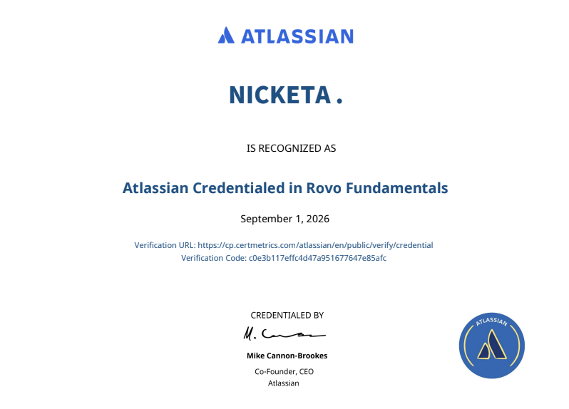 ACH - 800 | Atlassian ROVO Fundamentals